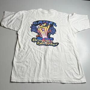 Vintage 1996 Camel Joe Groove Blender T-Shirt‎ XL White Pocket Tee 90s `Vegas